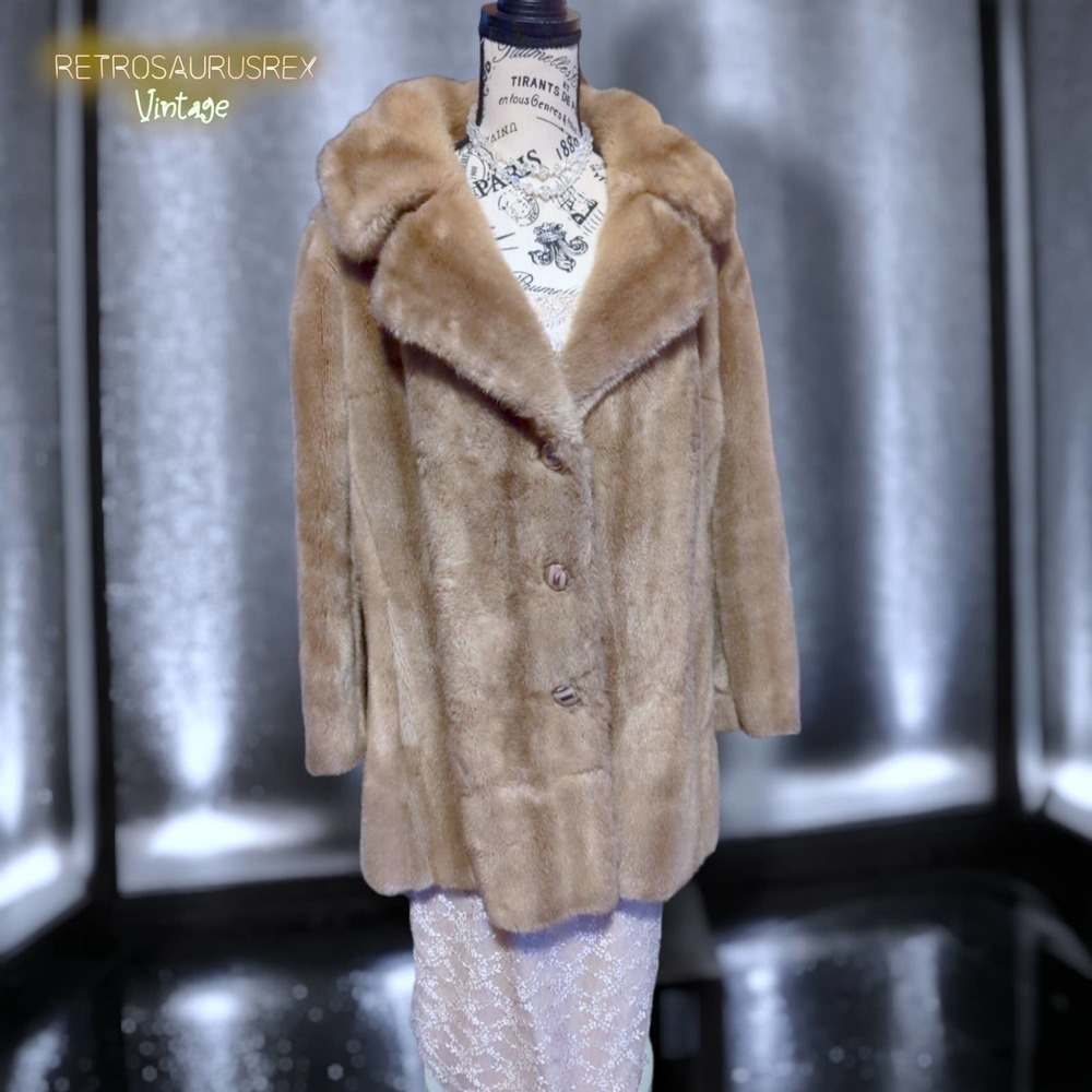 Vintage Tissavel 1950’s Retro Pinup Faux Fur Swing Coat Jacket, XL - Picture 2 of 8